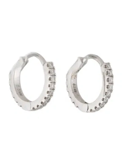 Pre-owned Maria Tash 18k Diamond Eternity Hoop Earrings In Multicolor
