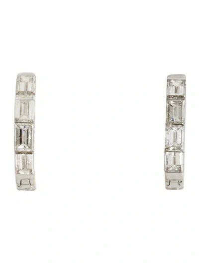 Pre-owned Maria Tash 18k Diamond Eternity Hoop Earrings In Multicolor