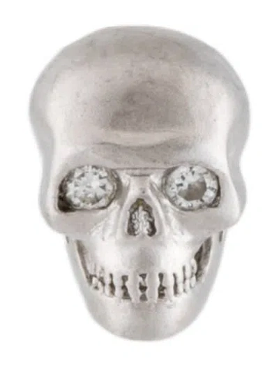 Pre-owned Maria Tash 18k Diamond Eye Matte Skull Stud Earring In Multicolor