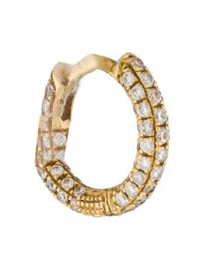 Pre-owned Maria Tash 18k Diamond Five Row Pavé Hoop Single Earring In Multicolor