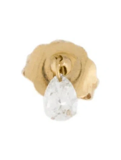Pre-owned Maria Tash 18k Diamond Floating Pear Single Stud Earring In Multi