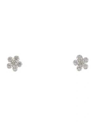 Pre-owned Maria Tash 18k Diamond Flower Stud Earrings In Multi