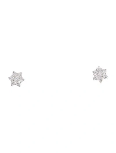 Pre-owned Maria Tash 18k Diamond Flower Stud Earrings In Multi