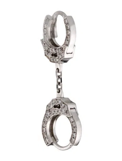 Pre-owned Maria Tash 18k Diamond Handcuff Short Chain Single Hoop Earring In Multi