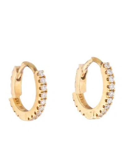 Pre-owned Maria Tash 18k Diamond Huggie Hoop Earrings In Multicolor