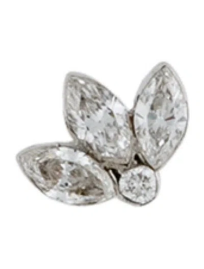 Pre-owned Maria Tash 18k Diamond Invisible Lotus Threaded Stud Earring In Multi