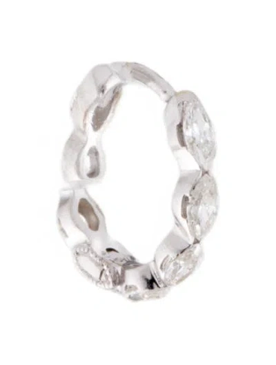 Pre-owned Maria Tash 18k Diamond Invisible Set Eternity Hoop Single Earring In Multi