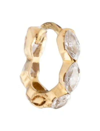 Pre-owned Maria Tash 18k Diamond Invisible Set Eternity Single Hoop Earring In Multicolor
