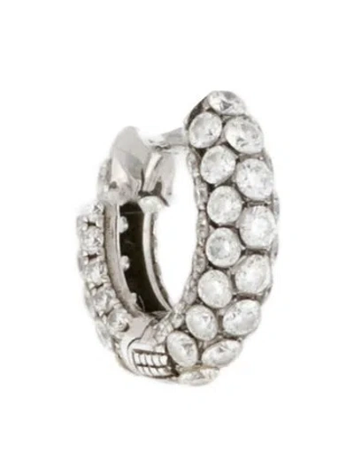 Pre-owned Maria Tash 18k Diamond Invisible Three Row Pavé Single Hoop Earring In Multi