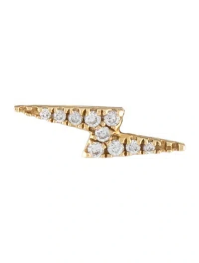 Pre-owned Maria Tash 18k Diamond Lightning Bolt Single Stud Earring In Multicolor