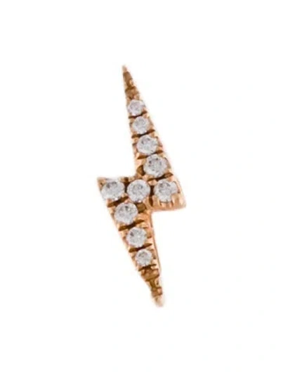 Pre-owned Maria Tash 18k Diamond Lightning Bolt Single Stud Earring In Multicolor