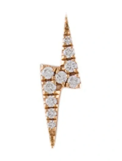 Pre-owned Maria Tash 18k Diamond Lightning Bolt Threaded Single Stud Earring In Multi