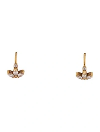 Pre-owned Maria Tash 18k Diamond Lotus Eternity Huggie Hoop Earrings In Multicolor