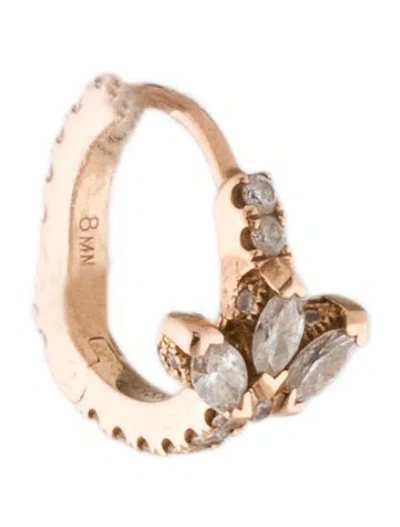 Pre-owned Maria Tash 18k Diamond Lotus Eternity Single Hoop Earring In Multi