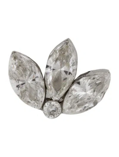 Pre-owned Maria Tash 18k Diamond Lotus Single Stud Earring & 18k Diamond Rosette Backing In Multi