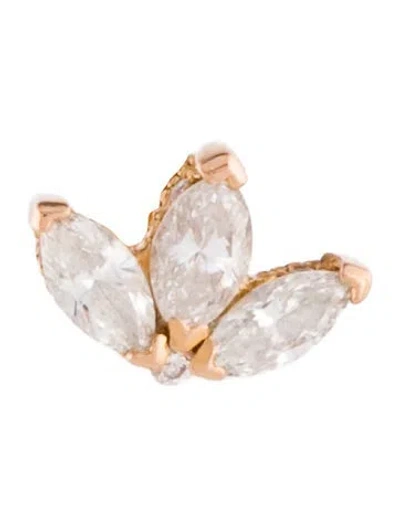 Pre-owned Maria Tash 18k Diamond Lotus Single Stud Earring In Multi