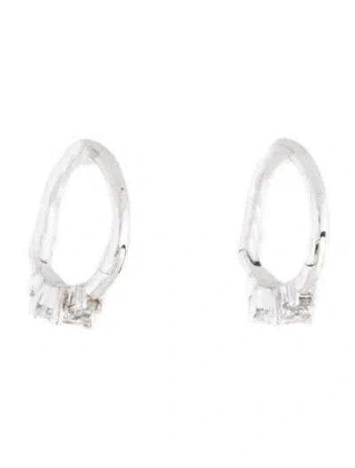 Pre-owned Maria Tash 18k Diamond Mini Hoop Earrings In Multi