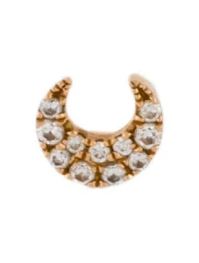 Pre-owned Maria Tash 18k Diamond Moon Stud Earring In Multicolor