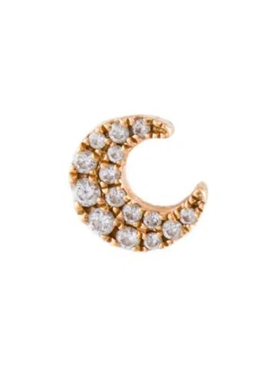 Pre-owned Maria Tash 18k Diamond Moon Stud Single Earring In Multi