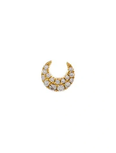 Pre-owned Maria Tash 18k Diamond Moon Threaded Stud Single Earring In Multi