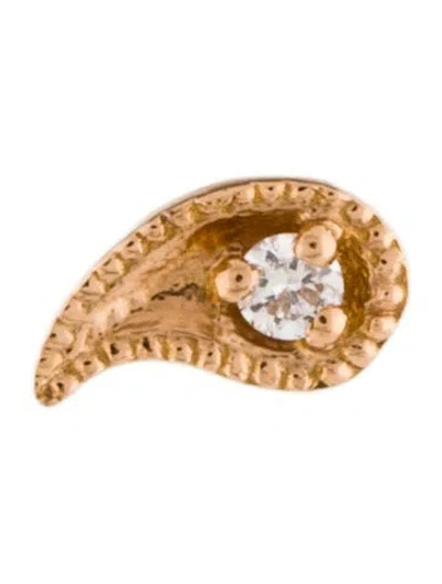 Pre-owned Maria Tash 18k Diamond Paisley Single Stud Earring In Multi