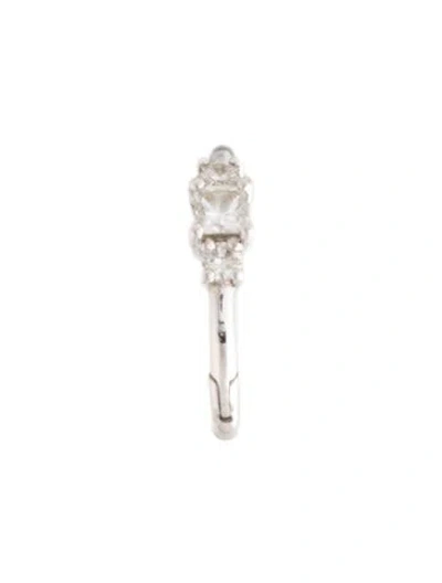 Pre-owned Maria Tash 18k Diamond Princess Single Hoop Earring In Multicolor