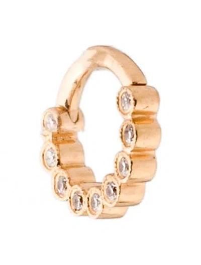 Pre-owned Maria Tash 18k Diamond Scalloped Horizontal Eternity Single Hoop Earring In Multi