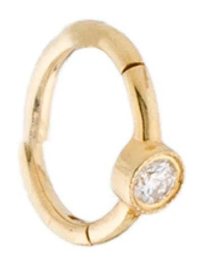 Pre-owned Maria Tash 18k Diamond Scalloped Single Hoop Earring In Multi