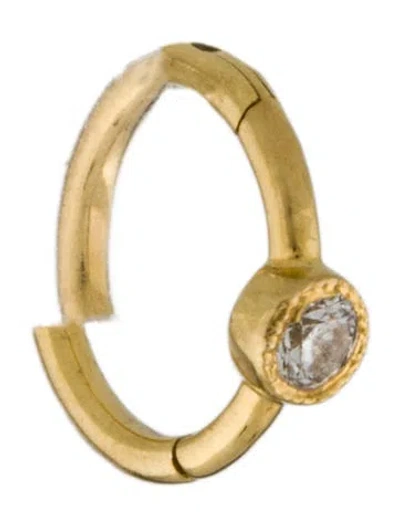 Pre-owned Maria Tash 18k Diamond Scalloped Single Hoop Earring In Multi