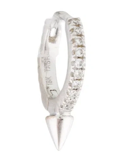 Pre-owned Maria Tash 18k Diamond Short Spike Huggie Hoop Single Earring In Multi