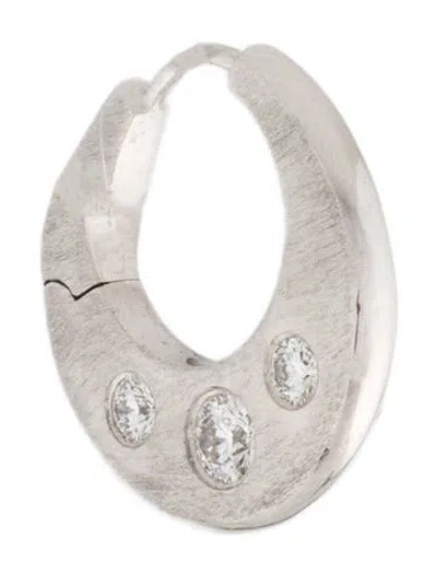 Pre-owned Maria Tash 18k Diamond Single Hoop Earring In Multicolor