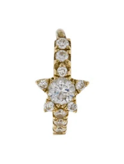 Pre-owned Maria Tash 18k Diamond Star Eternity Single Hoop Earring In Multi