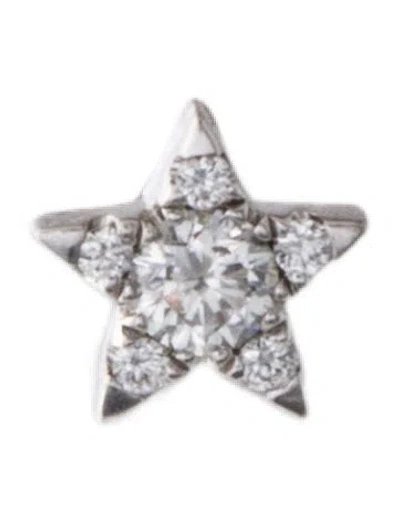 Pre-owned Maria Tash 18k Diamond Star Single Threaded Stud Earring In Multi