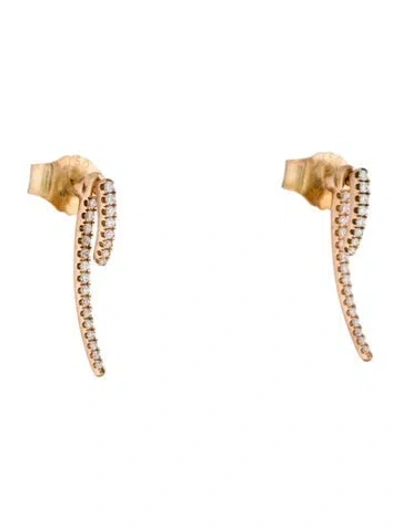 Pre-owned Maria Tash 18k Diamond Talon Stud Earrings In Multicolor