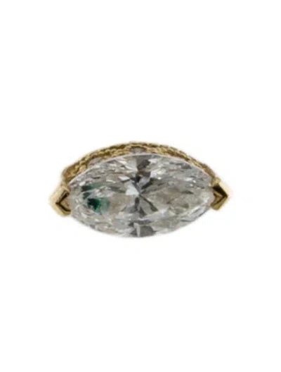 Pre-owned Maria Tash 18k Diamond Threaded Single Stud Earring In Multi