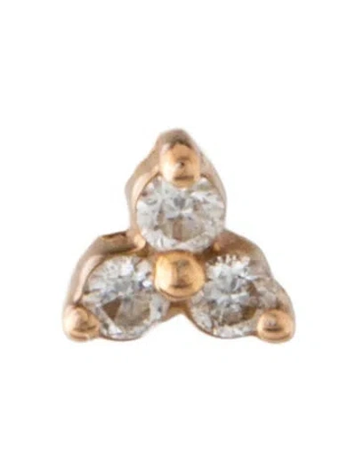 Pre-owned Maria Tash 18k Diamond Trinity Threaded Stud Earring In Multicolor