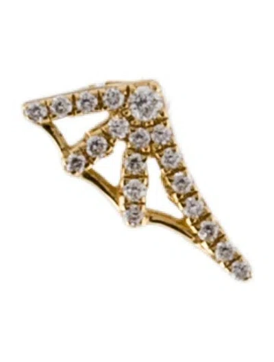 Pre-owned Maria Tash 18k Diamond Web Threaded Left Stud Earring In Multi