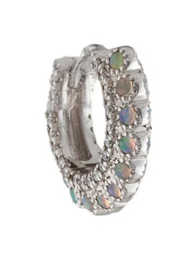 Pre-owned Maria Tash 18k Double-sided Opal & Diamond Apsara Single Hoop Earring In Multi