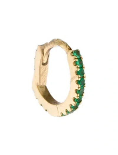 Pre-owned Maria Tash 18k Emerald Eternity Single Hoop Earring In Multi
