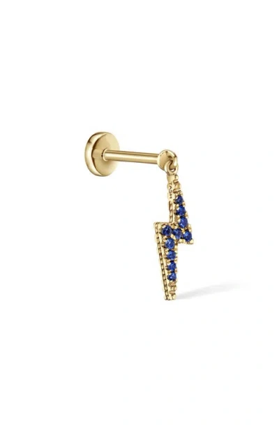 Maria Tash 18k Gold Diamond & Sapphire Lightning Bolt Charm Earring