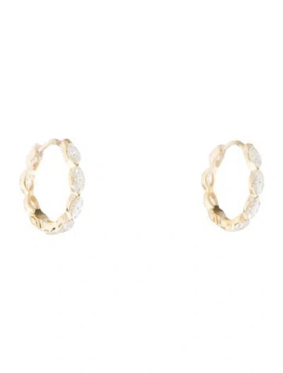 Pre-owned Maria Tash 18k Invisible Set Diamond Marquise Eternity Hoop Earrings In Multi