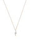Maria Tash 18k Rose Gold Diamond Lightning Pendant Necklace In Pink
