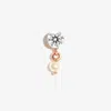 Maria Tash 18k Rose Gold Invisible Set Dangle Pearl Diamond Earring In Pink
