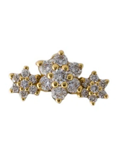 Pre-owned Maria Tash 18k Three Flower Garland Diamond Single Stud Earring In Multi