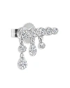 Maria Tash 18k White Gold Diamond Crescendo Bar Stud Earring, Left Orientation In White