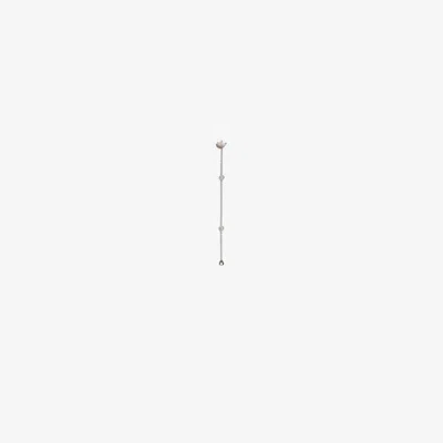Maria Tash 18kt White Gold Double Scalloped Diamond Chain Connecting Charm In Silver