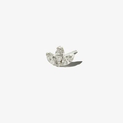 Maria Tash 18k White Gold Lotus Diamond Earring In Silver