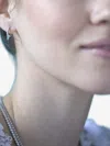 Maria Tash 18k White Gold Spike Turquoise And Diamond Single Earring In Silver