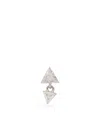 Maria Tash 18k White Gold Triangle Diamond Drop Earring In Silver
