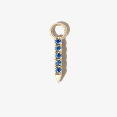 Maria Tash 18k Yellow Gold Eternity Bar Short Diamond And Sapphire Charm